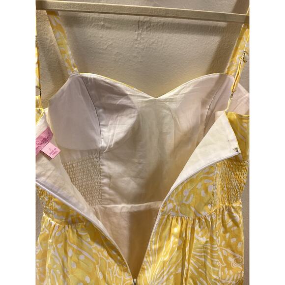 Lilly Pulitzer NWOT Christine Yellow Sunglow Sweetheart Print Mini Dress 2 S - Picture 7 of 7